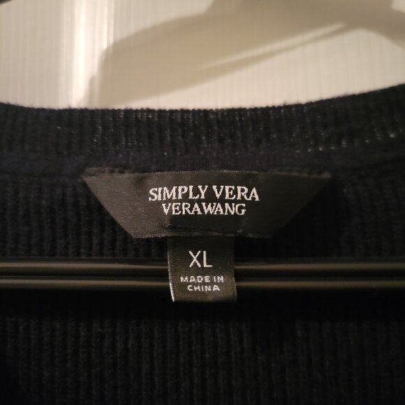 Simply Vera Wang Womens Layered Sweater Shirt Long Sleeve B - Picture 2 of 2